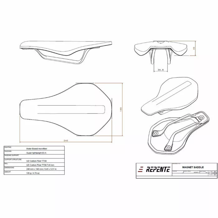 Repente Magnet Grip Saddle - Billede 5